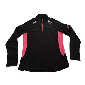 Saucony 1/4 Zip Lightweight Athletic Jacket Women’s Medium Black Pink Running